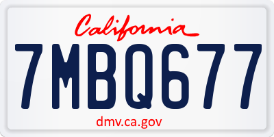CA license plate 7MBQ677
