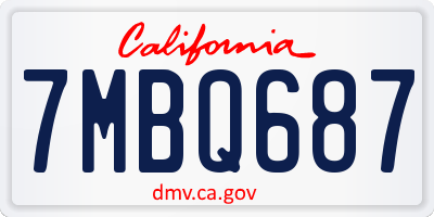 CA license plate 7MBQ687