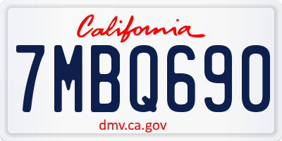 CA license plate 7MBQ690