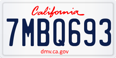 CA license plate 7MBQ693