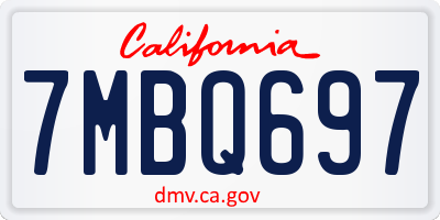 CA license plate 7MBQ697