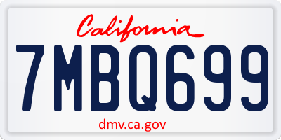 CA license plate 7MBQ699
