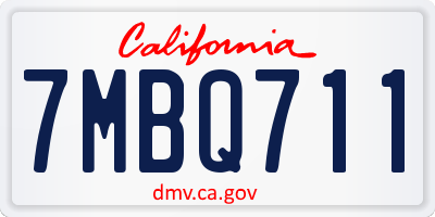 CA license plate 7MBQ711