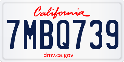 CA license plate 7MBQ739