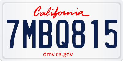 CA license plate 7MBQ815