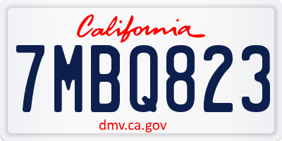 CA license plate 7MBQ823