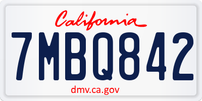 CA license plate 7MBQ842