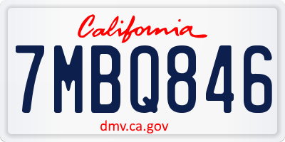 CA license plate 7MBQ846