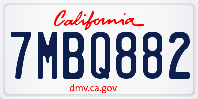 CA license plate 7MBQ882