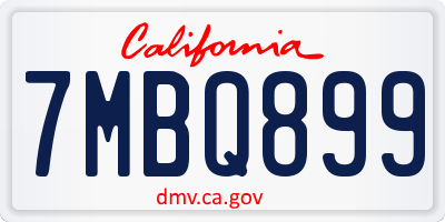 CA license plate 7MBQ899