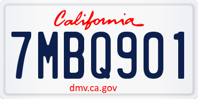 CA license plate 7MBQ901