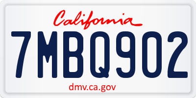 CA license plate 7MBQ902