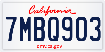 CA license plate 7MBQ903