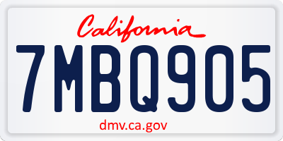 CA license plate 7MBQ905