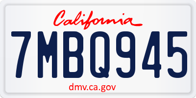 CA license plate 7MBQ945
