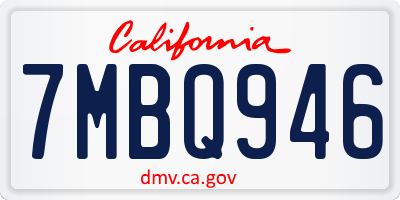 CA license plate 7MBQ946
