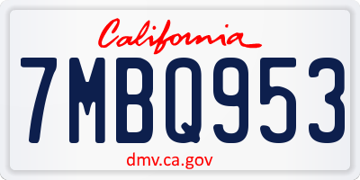 CA license plate 7MBQ953