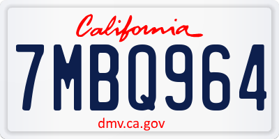 CA license plate 7MBQ964