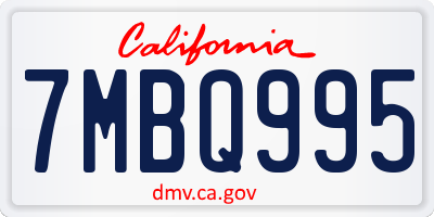 CA license plate 7MBQ995