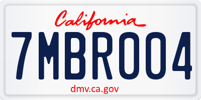 CA license plate 7MBR004