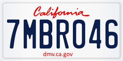 CA license plate 7MBR046