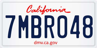CA license plate 7MBR048
