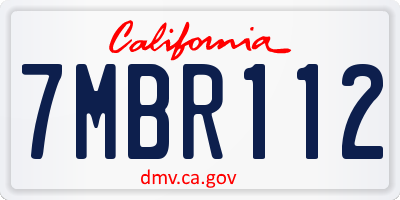 CA license plate 7MBR112