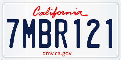 CA license plate 7MBR121