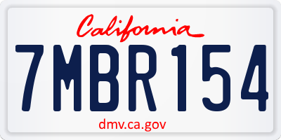 CA license plate 7MBR154