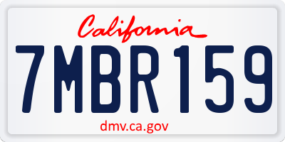 CA license plate 7MBR159