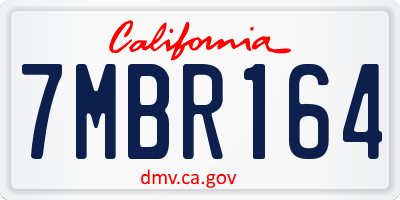 CA license plate 7MBR164