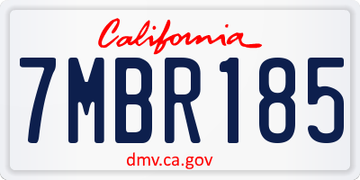 CA license plate 7MBR185
