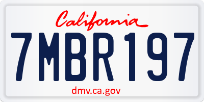 CA license plate 7MBR197