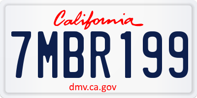 CA license plate 7MBR199