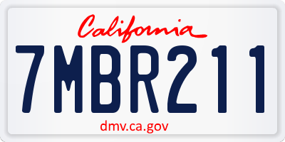 CA license plate 7MBR211