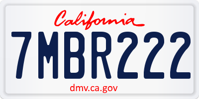 CA license plate 7MBR222