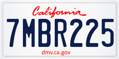 CA license plate 7MBR225