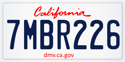 CA license plate 7MBR226