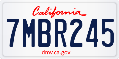 CA license plate 7MBR245