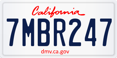CA license plate 7MBR247