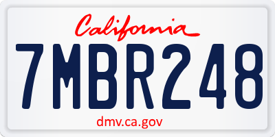 CA license plate 7MBR248