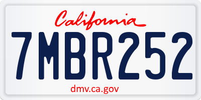 CA license plate 7MBR252