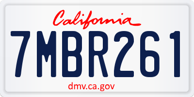 CA license plate 7MBR261