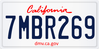 CA license plate 7MBR269