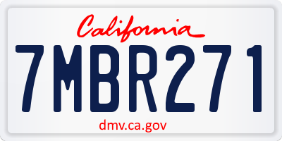 CA license plate 7MBR271
