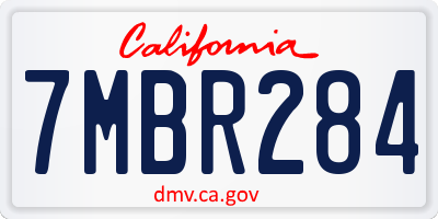 CA license plate 7MBR284