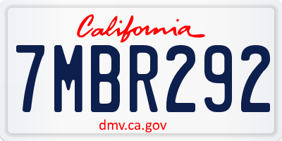 CA license plate 7MBR292