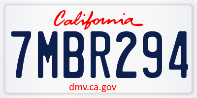 CA license plate 7MBR294