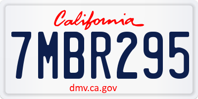 CA license plate 7MBR295