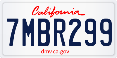 CA license plate 7MBR299